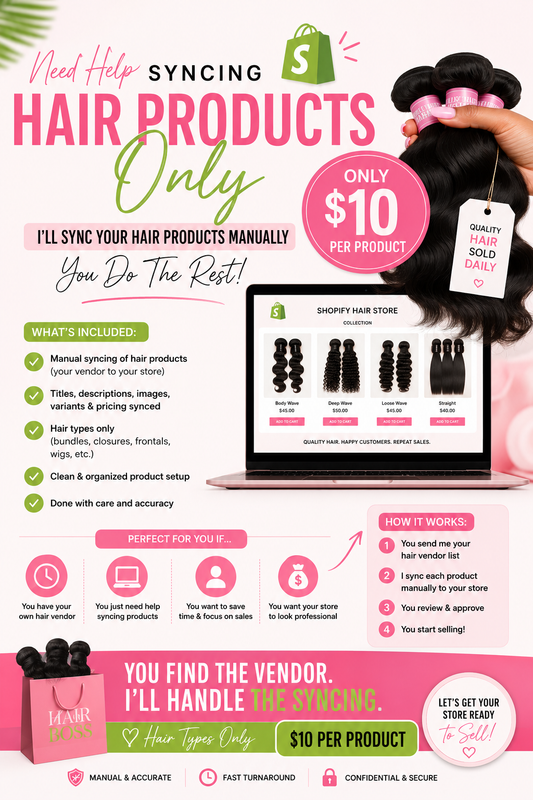 Shopify Hair Product Sync Service (Manual Uploads)