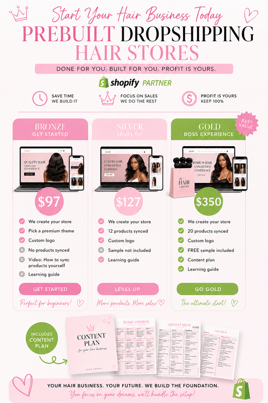 Prebuilt Dropshipping Hair Stores