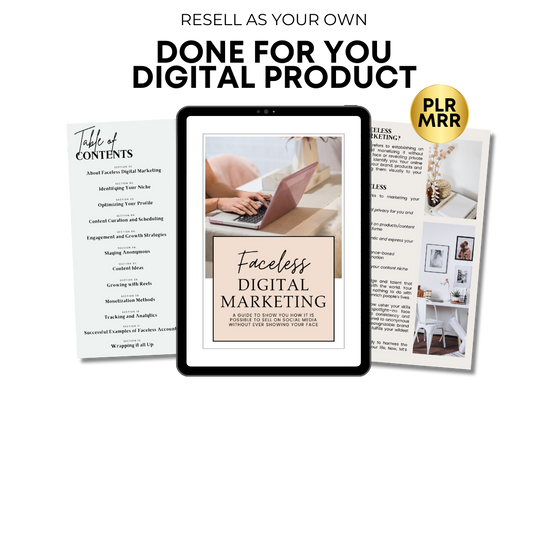 Faceless Digital Marketing Ebook (Resell Ebook)