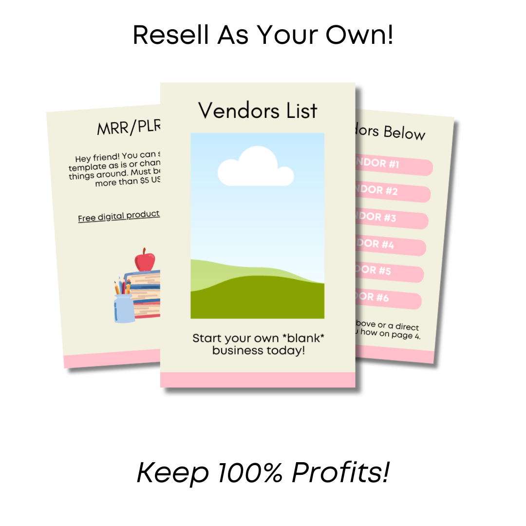 Vendors List Template (MRR/PLR)