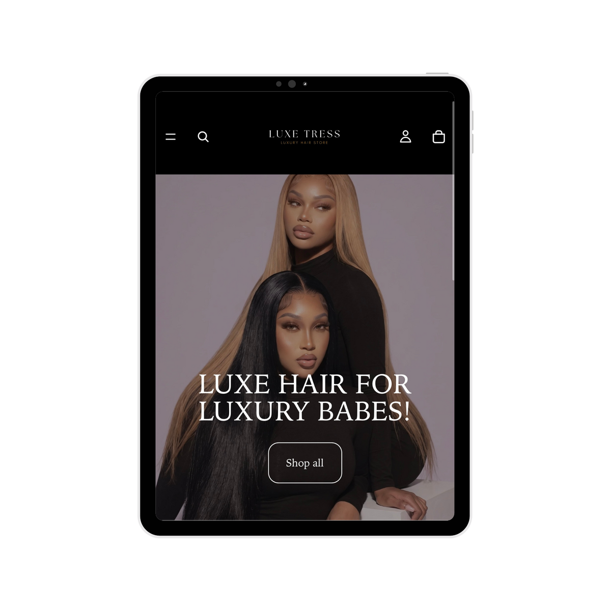 BLACK LUXE HAIR WEBSITE TEMPLATE